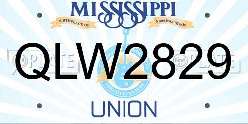 QLW2829 Mississippi License Plate