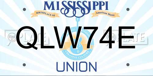 QLW74E Mississippi License Plate