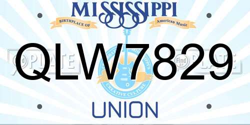 QLW7829 Mississippi License Plate