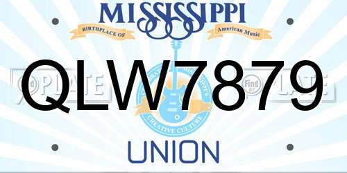 QLW7879 Mississippi License Plate