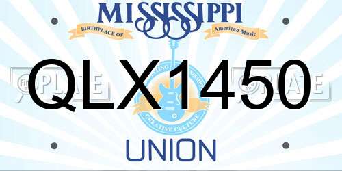 QLX1450 Mississippi License Plate