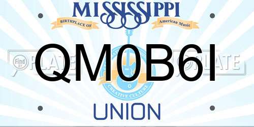 QM0B6I Mississippi License Plate