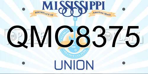 QMC8375 Mississippi License Plate