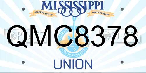 QMC8378 Mississippi License Plate