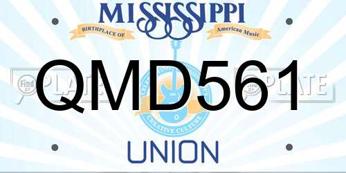 QMD561 Mississippi License Plate
