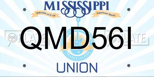 QMD56I Mississippi License Plate