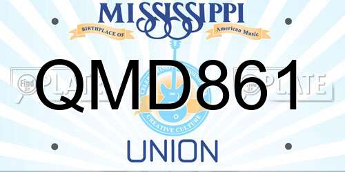 QMD861 Mississippi License Plate