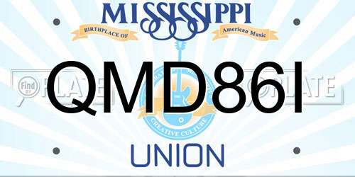 QMD86I Mississippi License Plate