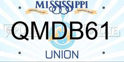 QMDB61 Mississippi License Plate