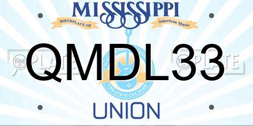 QMDL33 Mississippi License Plate