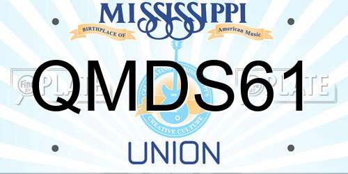 QMDS61 Mississippi License Plate