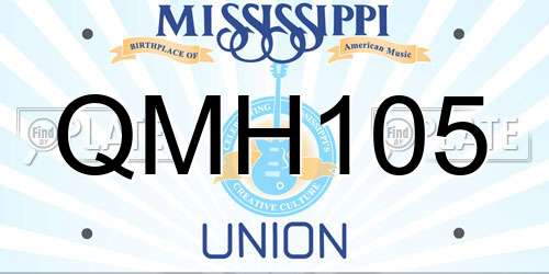 QMH105 Mississippi License Plate