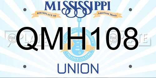 QMH108 Mississippi License Plate