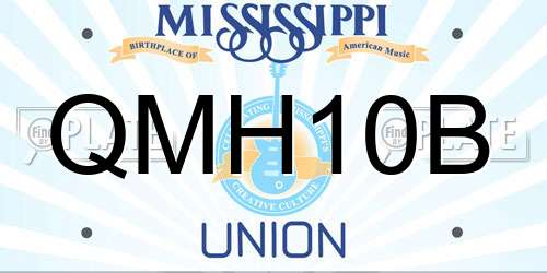 QMH10B Mississippi License Plate