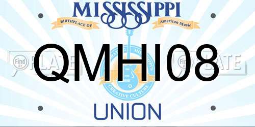 QMHI08 Mississippi License Plate