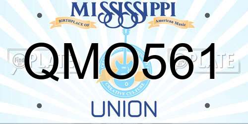 QMO561 Mississippi License Plate