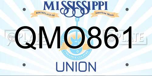 QMO861 Mississippi License Plate