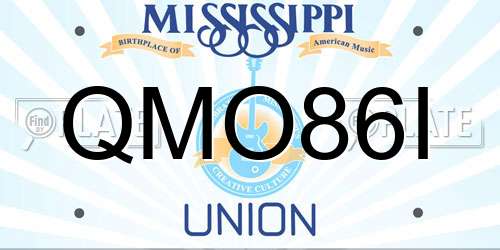 QMO86I Mississippi License Plate