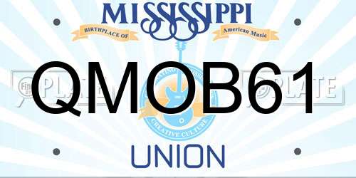 QMOB61 Mississippi License Plate