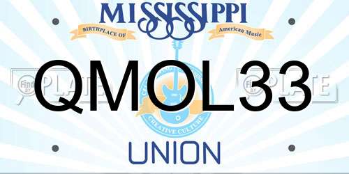 QMOL33 Mississippi License Plate