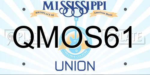 QMOS61 Mississippi License Plate