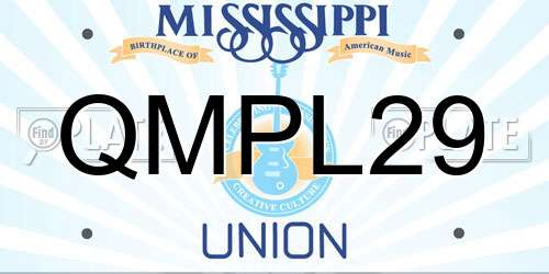 QMPL29 Mississippi License Plate