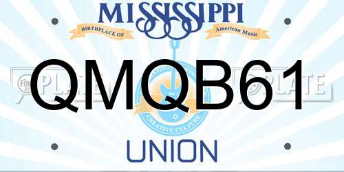 QMQB61 Mississippi License Plate
