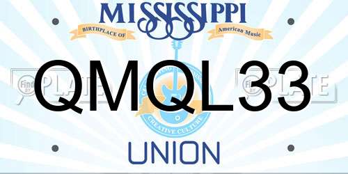 QMQL33 Mississippi License Plate
