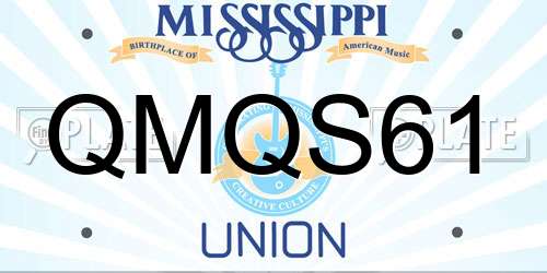 QMQS61 Mississippi License Plate