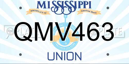 QMV463 Mississippi License Plate