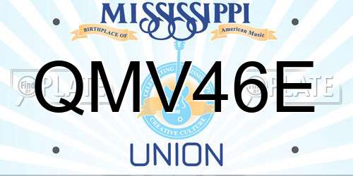 QMV46E Mississippi License Plate