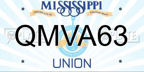 QMVA63 Mississippi License Plate