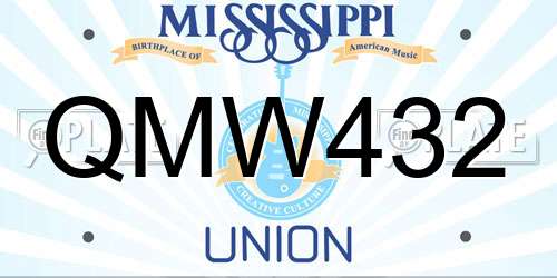 QMW432 Mississippi License Plate
