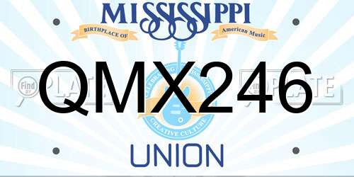 QMX246 Mississippi License Plate