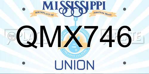 QMX746 Mississippi License Plate