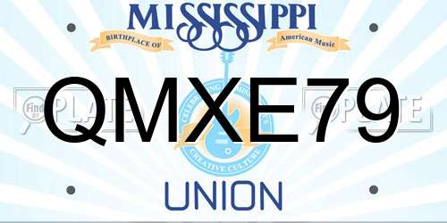 QMXE79 Mississippi License Plate