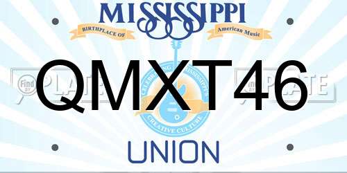 QMXT46 Mississippi License Plate