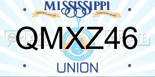 QMXZ46 Mississippi License Plate