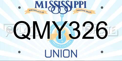 QMY326 Mississippi License Plate