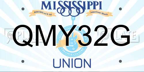 QMY32G Mississippi License Plate