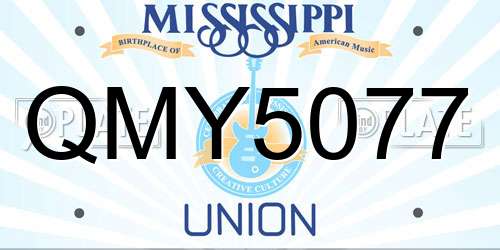 QMY5077 Mississippi License Plate