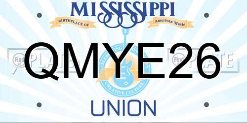 QMYE26 Mississippi License Plate