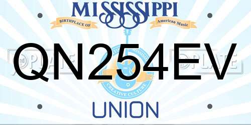 QN254EV Mississippi License Plate