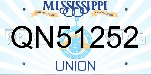 QN51252 Mississippi License Plate