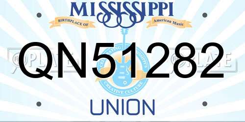 QN51282 Mississippi License Plate