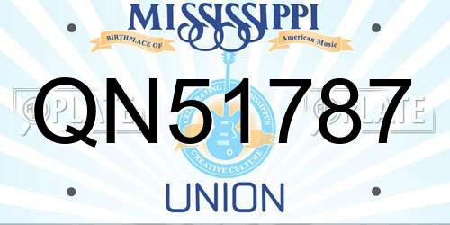 QN51787 Mississippi License Plate