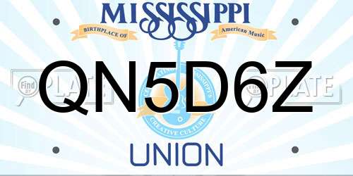 QN5D6Z Mississippi License Plate