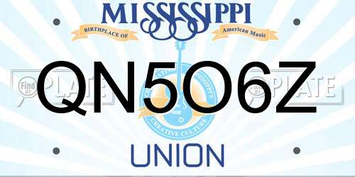 QN5O6Z Mississippi License Plate