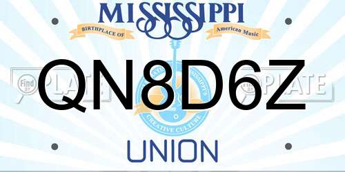 QN8D6Z Mississippi License Plate