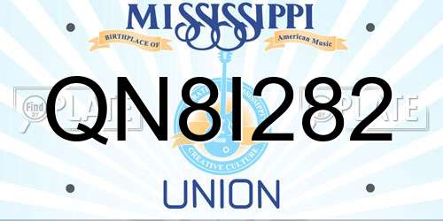 QN8I282 Mississippi License Plate